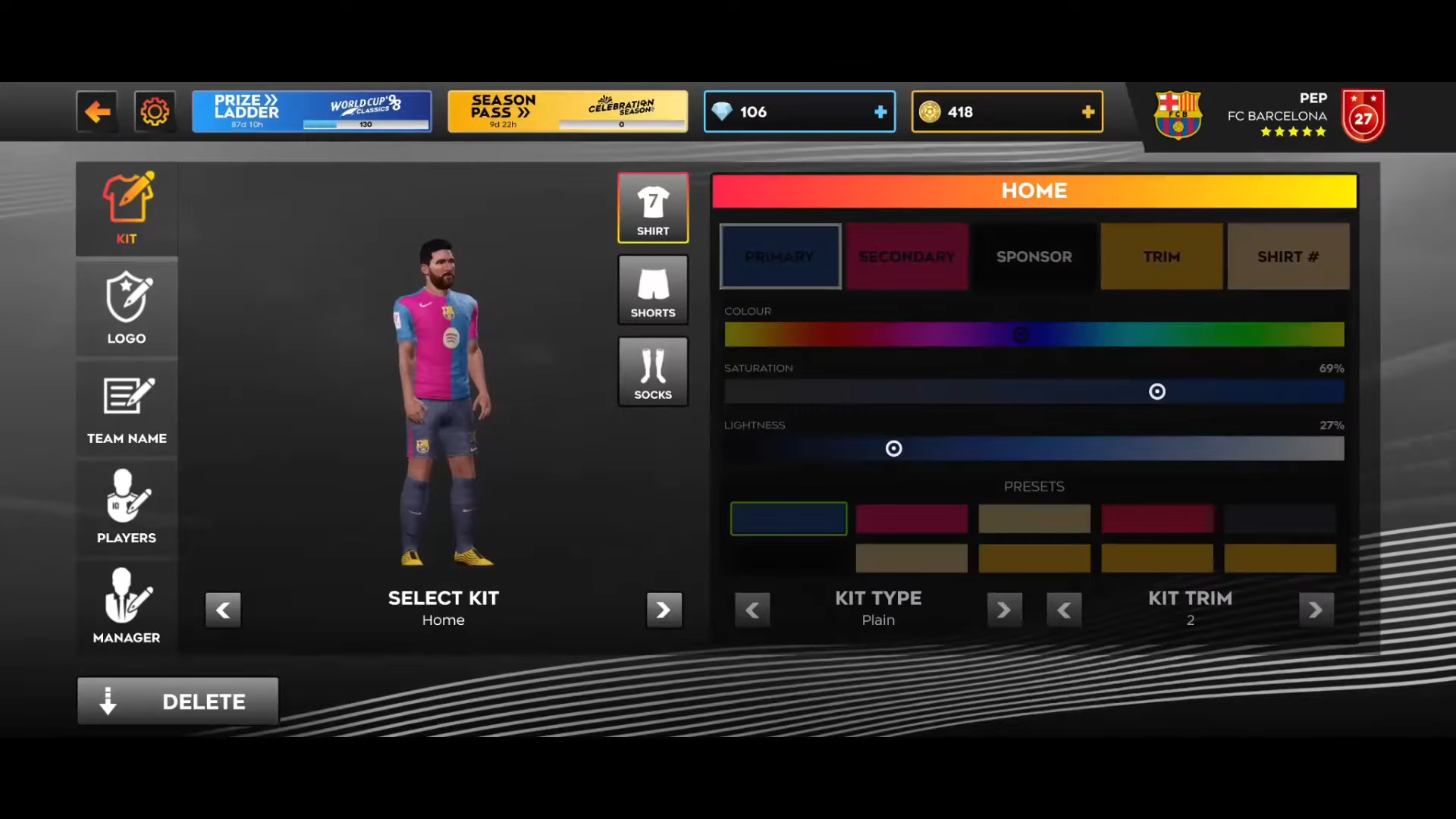 دليلك إلى أطقم أندية دريم ليج سوكر Dream League 2025 وطريقة الحصول عليها الطقم الأساسي