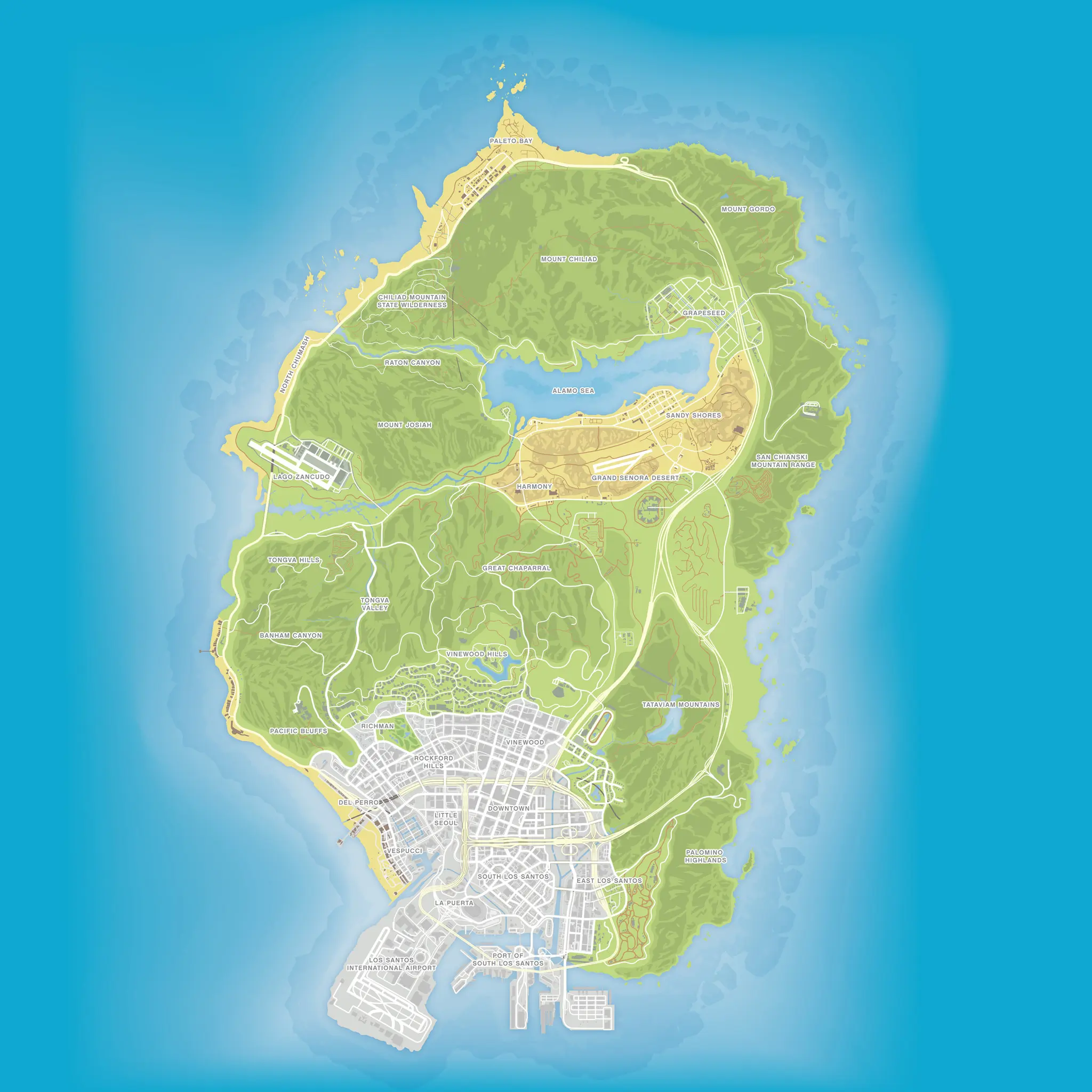 خريطة GTA 5 كاملة وشرح شامل عنها لجميع الأجهزة خريطة GTA 5 كاملة وشرح شامل عنها لجميع الأجهزة