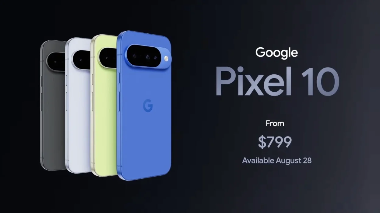 جوجل تكشف عن سلسلة Google Pixel 10: إليكم تفاصيل ومواصفات الهواتف الجديدة جوجل تكشف عن سلسلة Google Pixel 10: إليكم تفاصيل ومواصفات الهواتف الجديدة