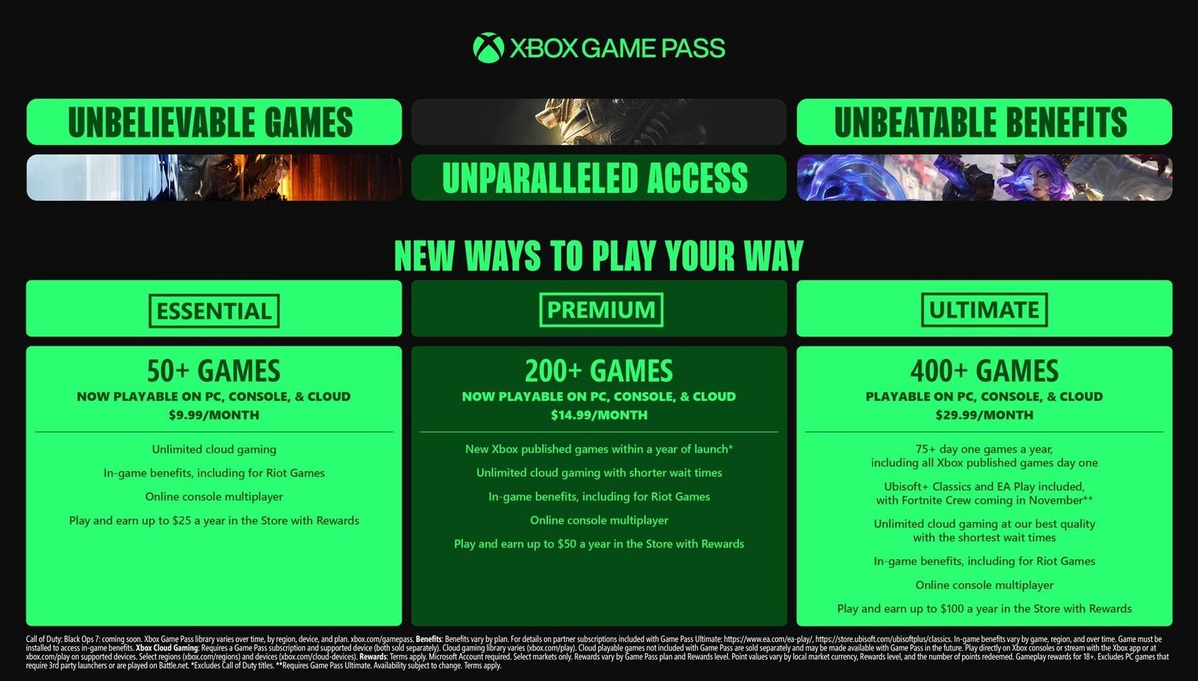مايكروسوفت ترفع أسعار Xbox Game Pass وتعلن عن هيكلة جديدة زيادة أسعار Xbox Game Pass وهيكل الباقات الجديدة