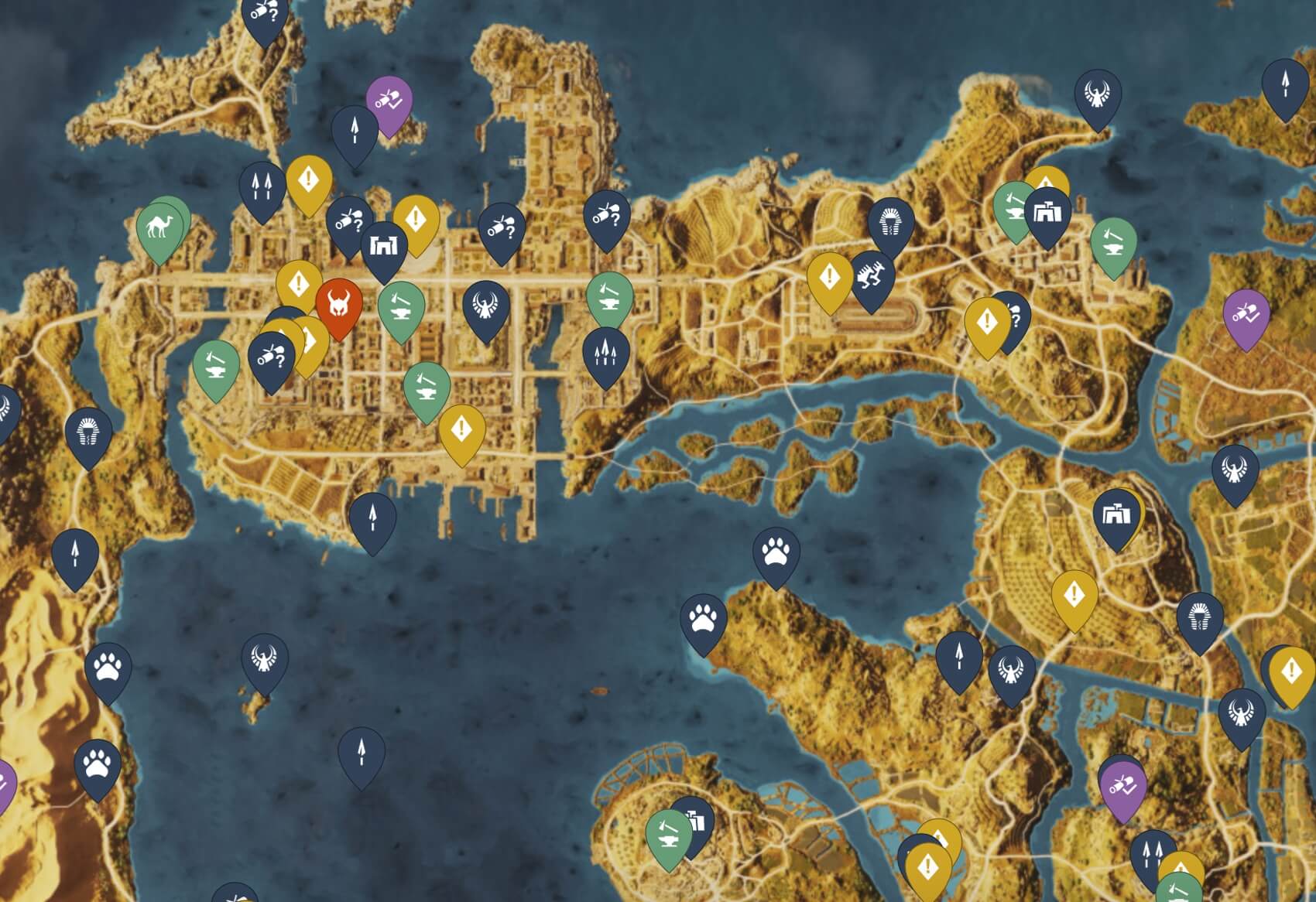 خريطة Assassins Creed Origins كاملة وأهم المعلومات عنها خريطة Assassins Creed Origins كاملة وأهم المعلومات عنها