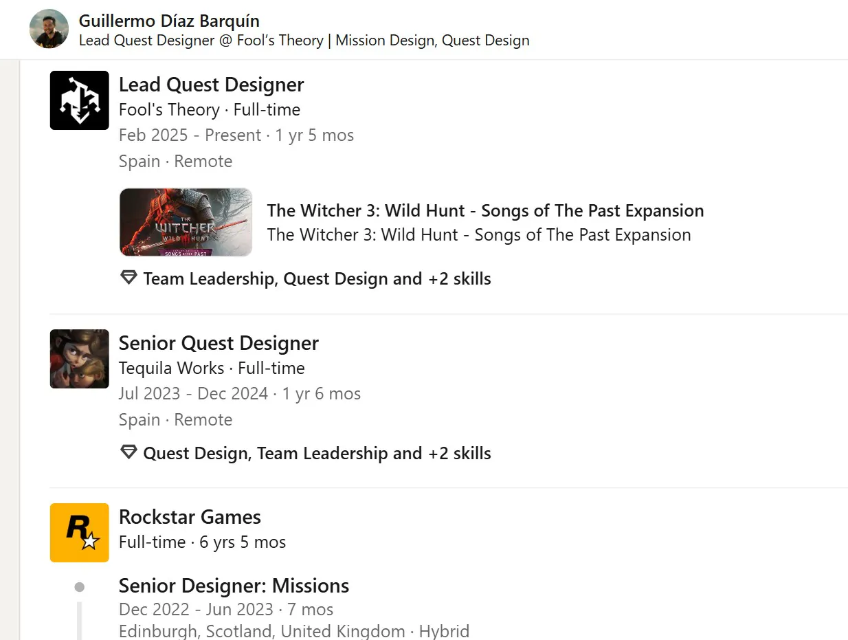مصمم مهمات GTA 6 يعزز فريق توسعة The Witcher 3