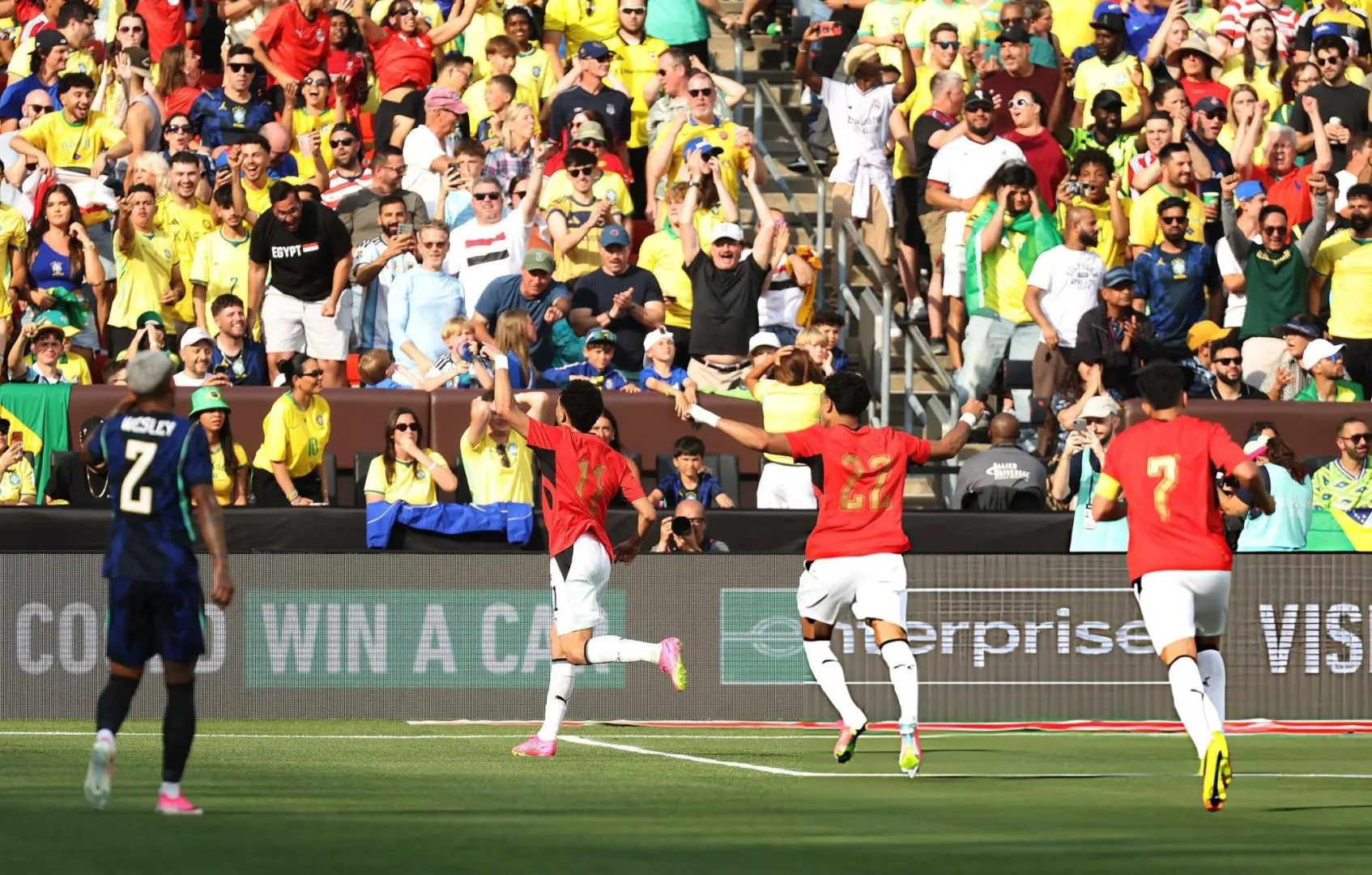 ماتش مصر والبرازيل ينتهي بتفوق السليساو بهدفين مقابل هدف قبل كأس العالم