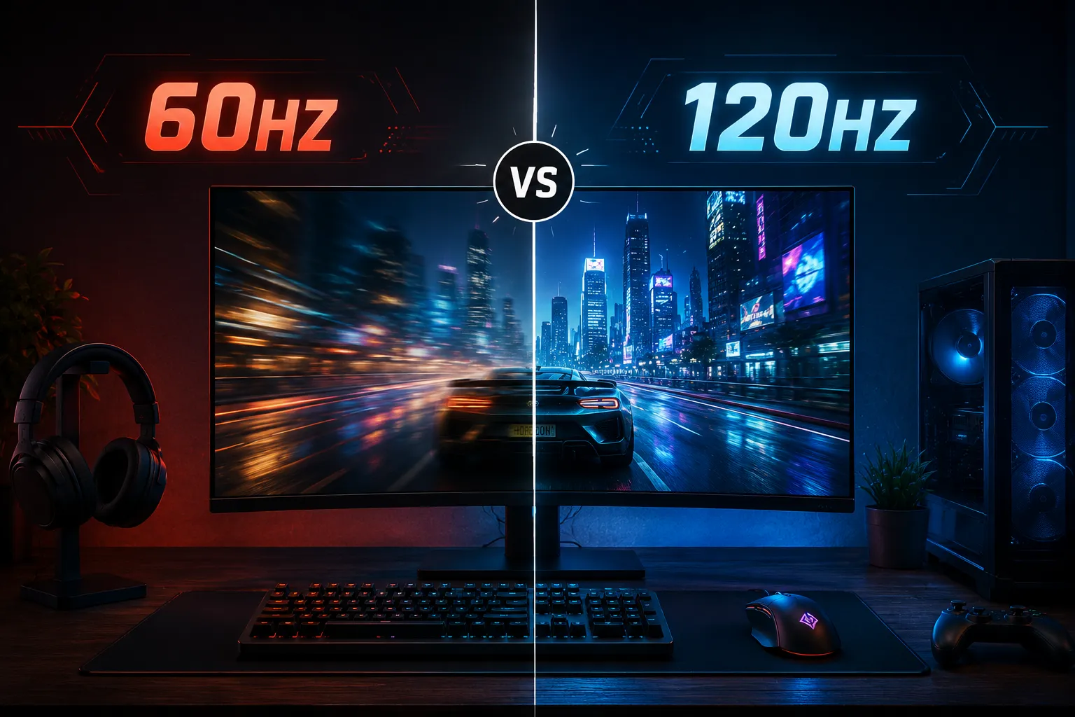 تعرف على الفرق الحقيقي بين 60Hz و120Hz في الألعاب وكيف يؤثر على الأداء
